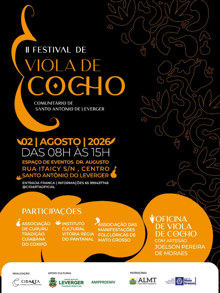 Santo Antônio de Leverger celebra cultura mato-grossense com 2º Festival de Viola de Cocho